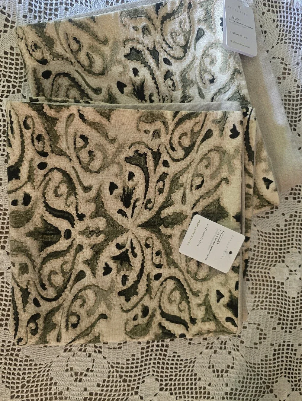 2 Pottery BARN LINEN PILLOW COVERS